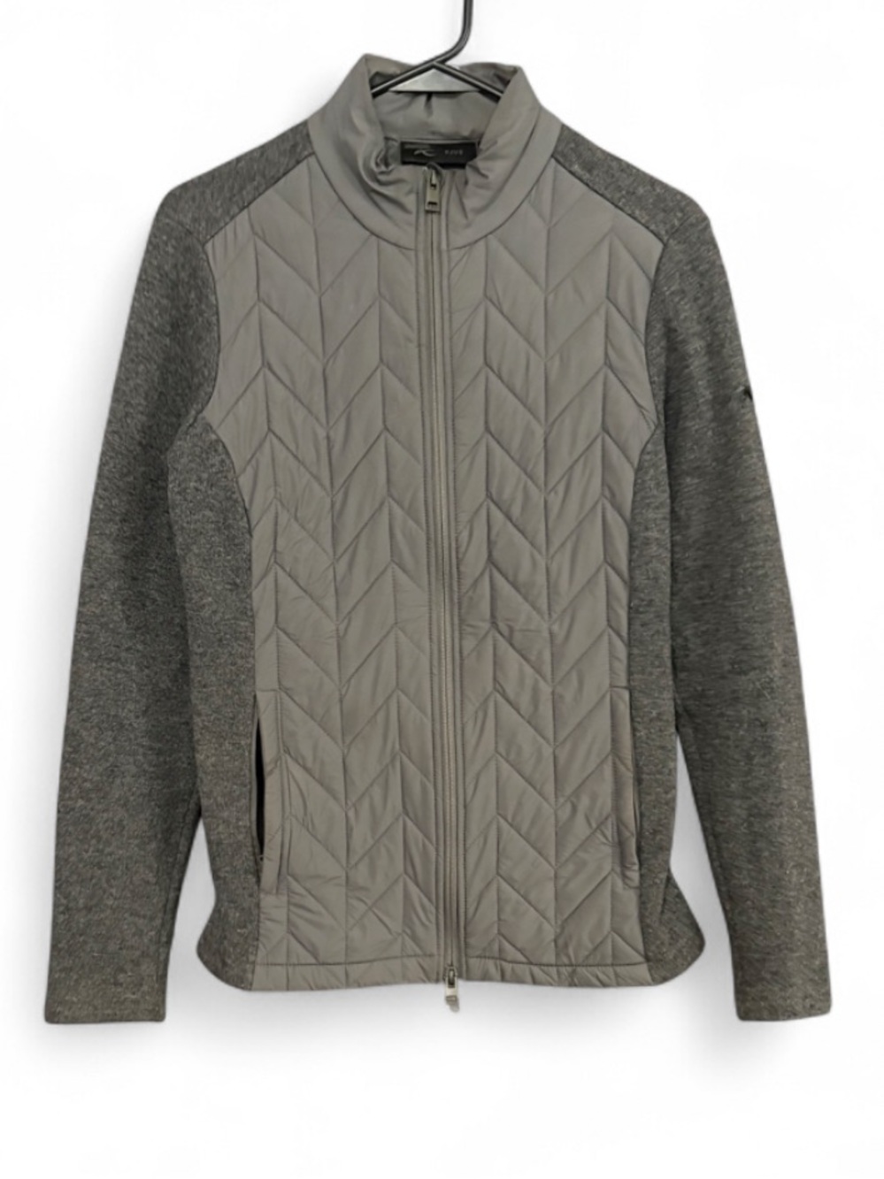KJUS Women's Susasca Hybrid Mid-Layer Wool Blend Jacket in Steel Grey Melange